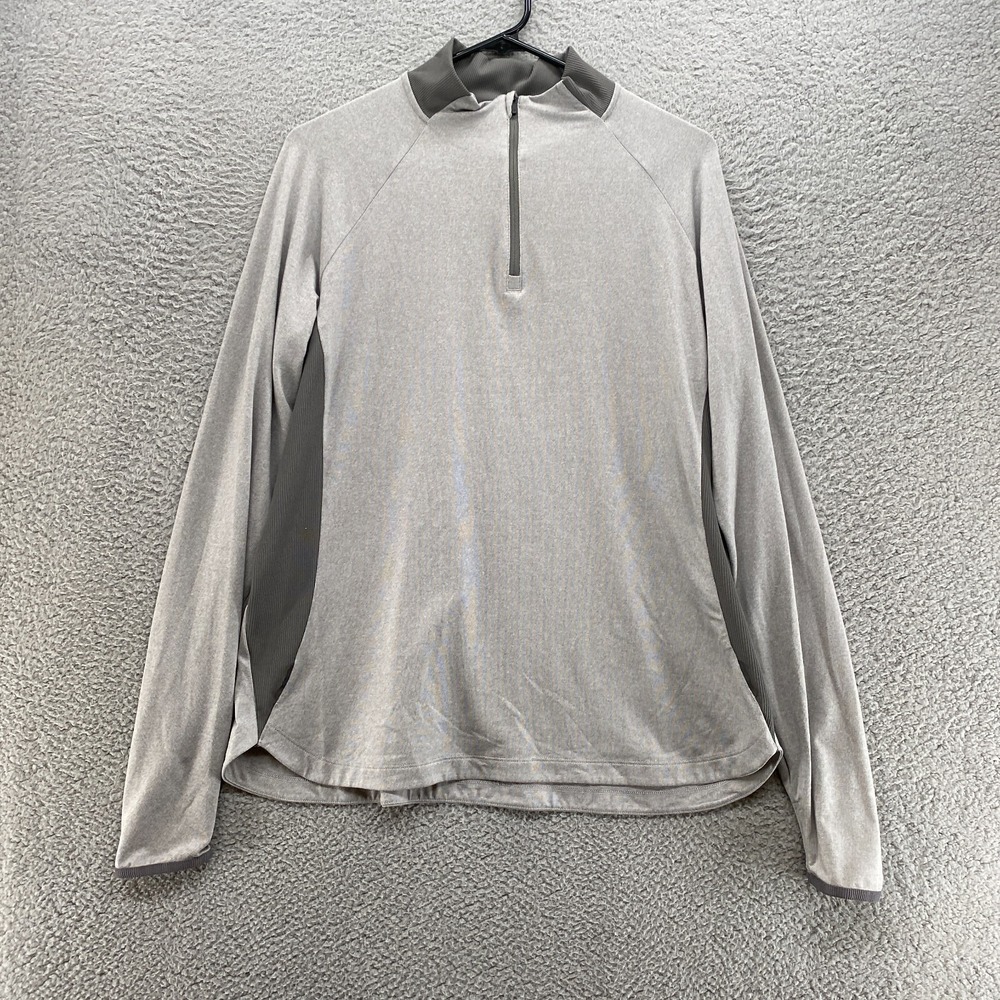 REI Shirt Womens XL Active Pursuits 1/4 Zip High Neck Gray Running Workout Hike